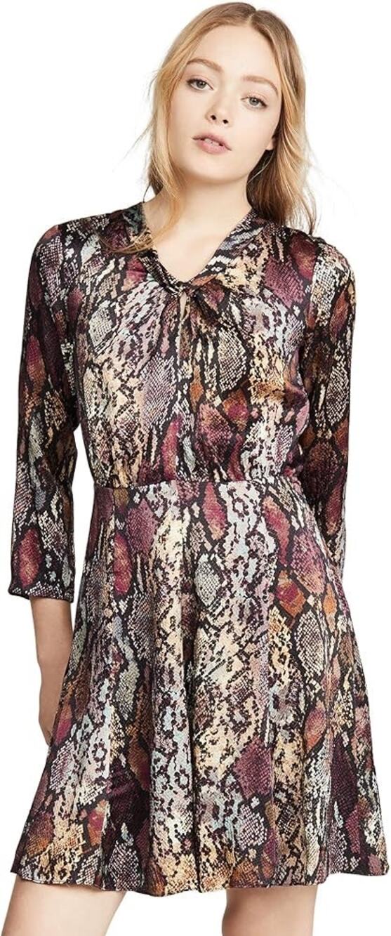 Rebecca Taylor Met Pink Python Snakeskin Print Silk Mini Dress Size 4